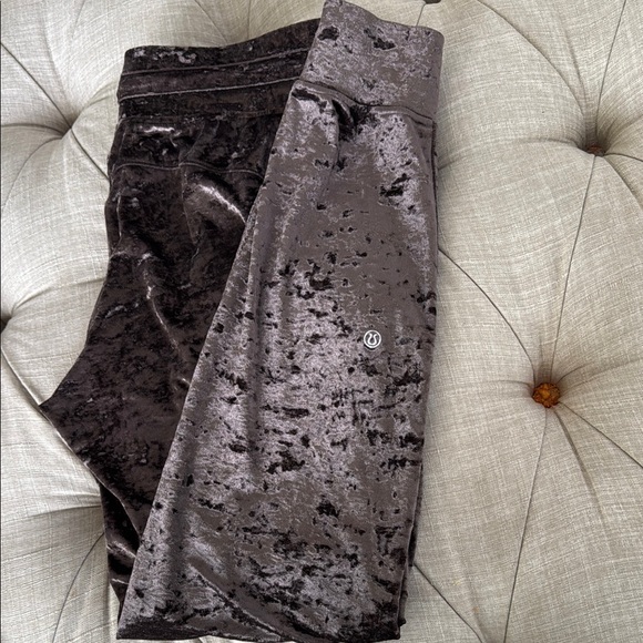 Lululemon Crushed Velvet Leggings in Black and Gray joggers - Picture 1 of 5
